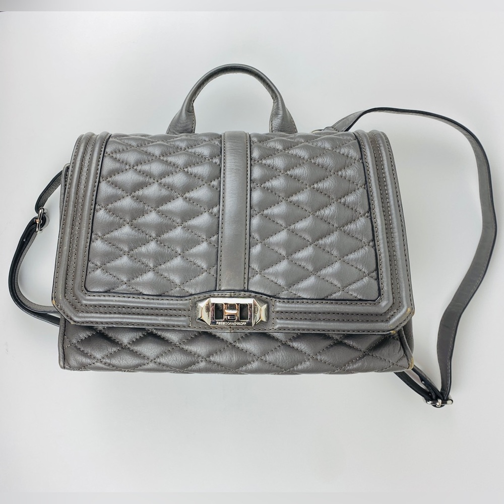 Rebecca Minkoff Gray Leather Quilted Backpack
